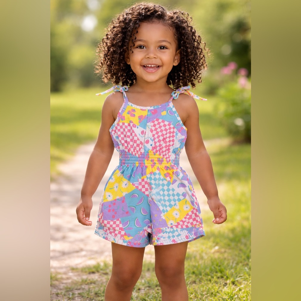 Colorful Kids Patchwork Romper